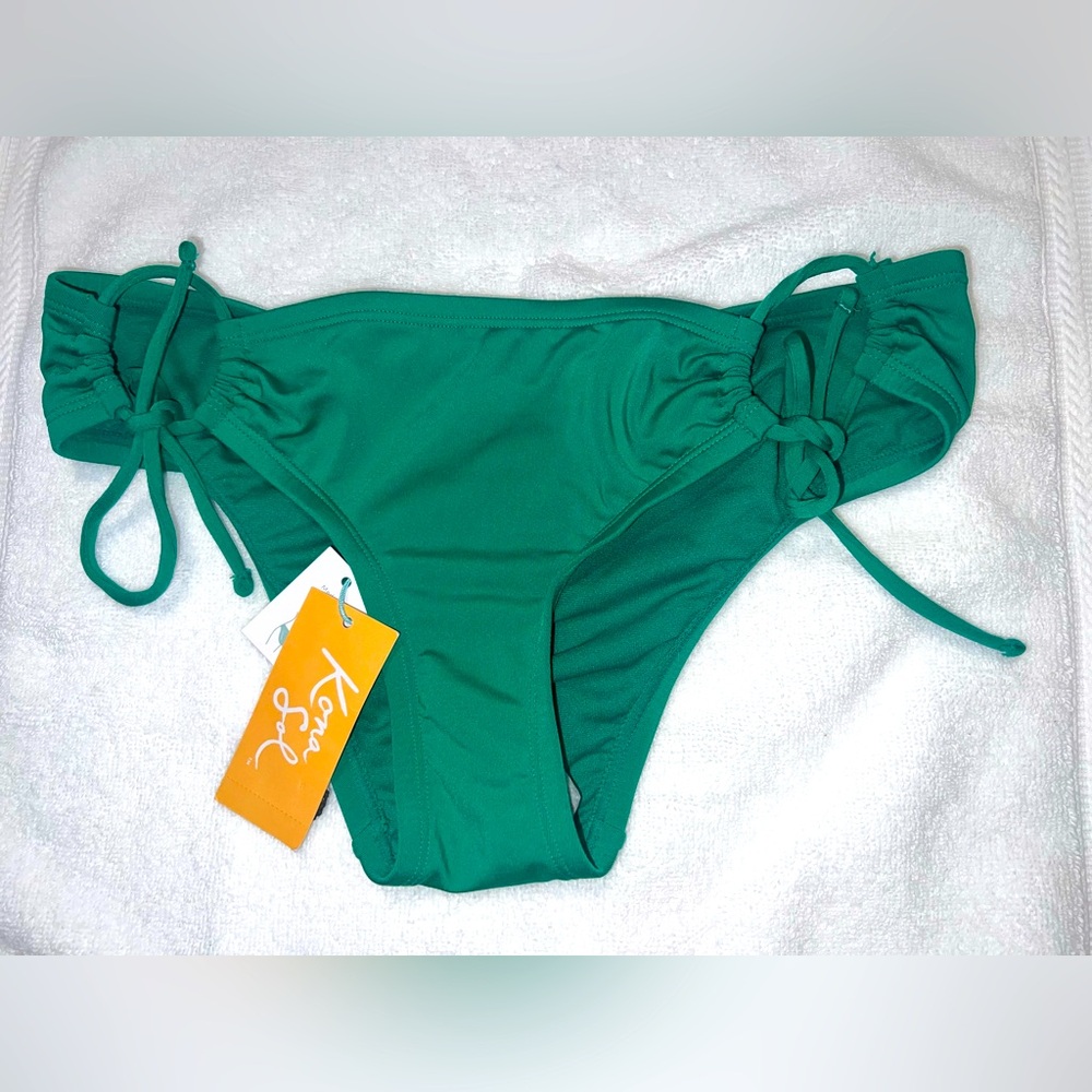 Kona Sol Green Bikini Bottom with Side Ties